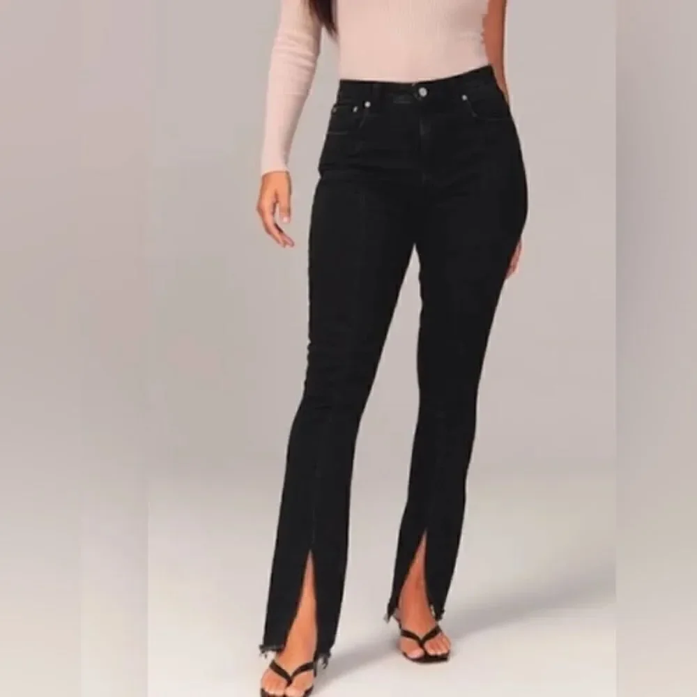 Abercrombie high waist split front jeans